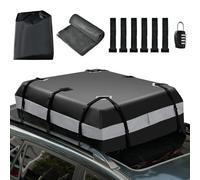 FANTASK Coffre de Toit pour Voiture étanche avec Serrure à Combinaison, 6 Crochets de Porte, Tapis antidérapant et Sac de Transport, Pliable, pour Tous Les véhicules avec/sans Porte-Bagages, Gris