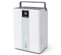 FANTASK Déshumidificateur électrique 35 L/jour - Déshumidificateur silencieux avec 3 modes - Minuterie 24H - Affichage 3 couleurs - Tuyau de vidange et roulettes - Pour salle de bain, chambre à