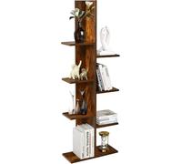 FANTASK Étagère à Livres autoportante en Forme d'arbre avec 8 étagères, Marron, 141 cm, étagère de Rangement, étagère décorative, étagère de Bureau