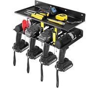 FANTASK Étagère murale à outils avec 4 fentes et 36 trous de perçage, organisateur d'outils en métal, porte-outils, mur à outils pour garage et entrepôt