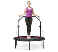 FANTASK Fitmess Trampoline Pliable pour Enfant jusqu'à 150 kg, Mini Trampoline avec Bandes de résistance et poignée réglable en Hauteur sur Plusieurs Niveaux, pour l'intérieur et l'extérieur, Adultes