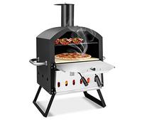 FANTASK Four à pizza 2 couches avec grille de cuisson, four à pizza extérieur, pierre à pizza et pieds pliables, pelle à pizza, couvercle étanche