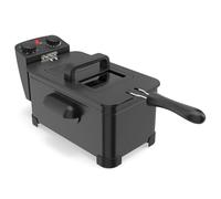 FANTASK Friteuse 2000 W, avec thermostat 150-190 °C, minuterie, réservoir d'huile amovible, fenêtre de visualisation et protection contre la surchauffe, idéale pour la cuisine et la maison, noire, 3 l