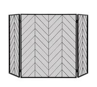 FANTASK Grille de cheminée Pliable en 3 Parties - Pare-étincelles de cheminée avec Cadre en métal Solide - Grille de Protection Contre Les étincelles - 133 x 78 cm (Noir)