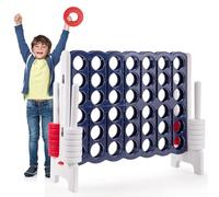 FANTASK Jeu Quatre en Une rangée avec 42 Anneaux Jumbo, curseurs pour redémarrer Rapidement - 4 Jeux de Plateau de Jeu pour Enfants et Adultes (Blanc)