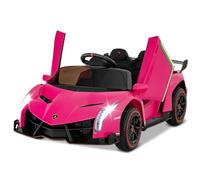 FANTASK Lamborghini - Voiture électrique pour Enfants à partir de 3 Ans - avec télécommande 2,4 G, Phare LED, klaxon et Musique - 3 à 6 km/h - Rose
