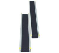 FANTASK Lot de 2 rampes d'accès en Aluminium - 121,5 à 212,5 cm - Rampe télescopique avec revêtement antidérapant - Rampe télescopique antidérapante jusqu'à 270 kg - pour Fauteuil Roulant, Animaux