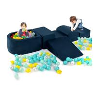 FANTASK Lot de 5 Grands Blocs d'escalade Souples avec Piscine à balles (Bleu Marine)