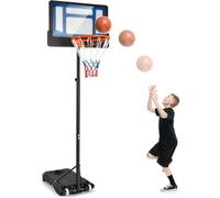 FANTASK Panier de Basket réglable en Hauteur de 90 à 210 cm avec Support et 2 Roues, Panier pour Enfants, Adolescents, Bleu