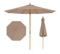 FANTASK Parasol de 270 cm - Pliable des deux côtés à 30 °C - Parasol de balcon, de terrasse, de marché pour jardin, balcon, terrasse - Kaki
