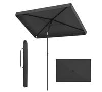 FANTASK Parasol de balcon, 210 x 130 cm, rectangulaire, avec sac de transport, pliable des deux côtés à 30 °, parasol de balcon, de terrasse, pour balcon, jardin, terrasse