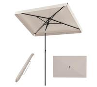 FANTASK Parasol de balcon, 210 x 130 cm, rectangulaire, avec sac de transport, pliable des deux côtés à 30 °, parasol de balcon, de terrasse, pour balcon, jardin, terrasse
