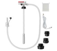 FANTASK Pompe de transfert de carburant électrique 3,2 GPM avec tuyau et 3 adaptateurs Rouge/blanc