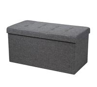 FANTASK Pouf de Rangement 80 cm x 40,5 cm x 40,5 cm - Boîte de Rangement Pliable - pour Chambre à Coucher et entrée - Gris foncé