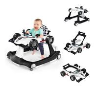 FANTASK Poussette d'apprentissage avec lumière et roues, pliable avec hauteur et vitesse réglables, 4 en 1 en forme de voiture avec boîte à musique jusqu'à 15 kg, bébé à partir de 6 mois