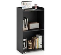 FANTASK Pupitre avec roulettes et 2 étagères - Support Multifonction pour Cours, conférences, Services Religieux et séminaires - 57,5 x 37 x 105 cm - Noir