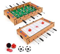 FANTASK Table de jeu multifonction 2 en 1 avec air hockey et babyfoot - Mini table de jeu pour l'intérieur et l'extérieur - Pour adultes et enfants