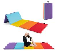 FANTASK Tapis de gymnastique en polyuréthane, pliable, avec poignée de transport, tapis de sport, tapis de fitness, pour enfants et adultes, 200 x 75 x 3 cm