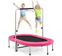 FANTASK Trampoline d'extérieur pour 2 Personnes, Pliable, avec poignée réglable en Hauteur, Mini Trampoline de Jardin jusqu'à 150 kg, pour Enfants et Adultes