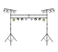 FANTASK Trépied Lumineux pour DJ - Hauteur réglable de 180 à 360 cm - en métal - avec Barres en T rétractables - Charge maximale : 100 kg - pour Concerts, théâtre et fêtes - 462 x 143,5 x 181 cm
