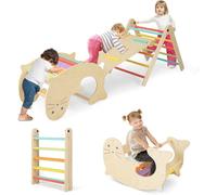 FANTASK Triangle d'escalade avec Toboggan, 7 en 1, pour l'intérieur, à partir de 3 Ans