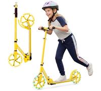 FANTASK Trottinette de Sport Pliable et réglable en Hauteur avec Roues LED et roulements à Billes ABEC-7, capacité de Charge de 100 kg (Jaune)