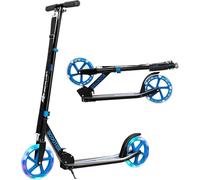 FANTASK Trottinette de Sport Pliable et réglable en Hauteur - Pratique - avec Roues LED et roulements à Billes ABEC-7 - Charge maximale : 100 kg - Bleu
