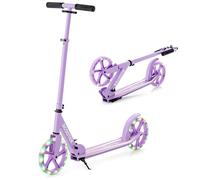 FANTASK Trottinette de Sport Pliable et réglable en Hauteur - Pratique - avec Roues LED et roulements à Billes ABEC-7 - Charge maximale : 100 kg - Violet
