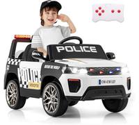 FANTASK Voiture électrique de Police pour Enfants, avec télécommande et Connexion sans Fil, 12 V, avec Musique, klaxon, sirène et feu d'avertissement, pour Enfants à partir de 3 Ans