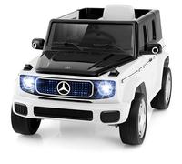 FANTASK Voiture électrique Mercedes-Benz pour Enfants à partir de 3 Ans, 12 V, avec télécommande 2,4 G, Phare, Musique et klaxon, pour Enfants à partir de 3 Ans, Blanche