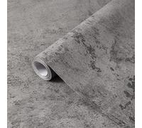 Fantasnight Papier Adhesif pour Meubles Gris Moyen, Aspect Béton Vinyle Autocollant pour Meubles, Imperméable Papier Peint Marbre Gris Stickers Décoration pour Cuisine Armoires Tables 40 x 500cm