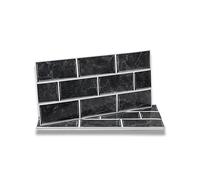 Fantasnight Stickers Adhésive Carrelage Noir 12 pièces 30 x 15 cm