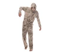 FantastCostumes Men's Adult Mummy Suit Horror Cosplay Ancient Egypt Halloween Costume, Off-white