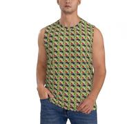 Fantastic Parrot Feather 1 Print T-shirt sans manches pour homme Débardeur athlétique course à pied T-shirt décontracté Aventures en plein air, Noir , XL-4XL