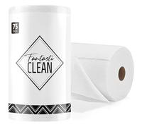 Fantasticlean Lot de 75 Chiffons de Nettoyage, Rouleau de Chiffon en Microfibre Déchirable, Lavettes Réutilisables et Non Pelucheux 30 x 30 cm - Blanc