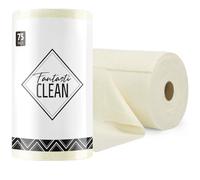 Fantasticlean Lot de 75 Chiffons de Nettoyage, Rouleau de Chiffon en Microfibre Déchirable, Lavettes Réutilisables et Non Pelucheux 30 x 30 cm - Beige