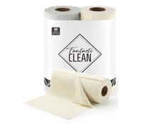 Fantasticlean Rouleau de Chiffon en Microfibre - 20 Pièces x 2, Chiffons de Nettoyage Déchirables, Torchons de Cuisine Réutilisables et Non Pelucheux 25 x 25 cm, Beige & Gris Froid