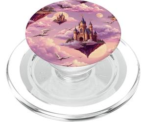 Fantastique Château Sky Dragons Floating Kingdom Graphic PopSockets PopGrip pour MagSafe