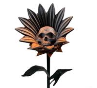 Fantastique Crâne Tournesol 3D Imprimé Tournesol Interdit Gothique Décor pour Ambiances Mystiques et Eerie de Maison ou de Bureau (noir et orange)