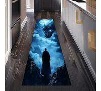 Fantastique Dragon Tapis de Cuisine Devant Evier Antidérapant Lavable 60 x 180 cm, Mystique Personnage Science Fiction Lune Tapis de Passage Interieur Entrée pour Salon Bureau Chambre à Coucher