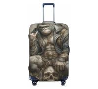 Fantastique Gorilles assis sur un crâne humain élastique Voyage Bagages Housse de protection anti-poussière et anti-rayures pour valises 55,9 à 61 cm