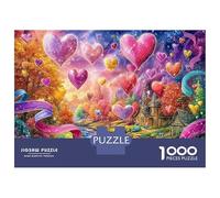 Fantastique Heartland 1000 Pièces Puzzle Adulte - Carton Solide & Puzzle Anti-Stress Prismatique Coeur Nuages - pour Adultes À Partir De 14 Ans 38x26cm/1000pcs Cadeau De Noël
