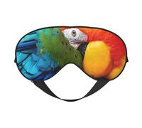 Fantastique masque de sommeil en satin imprimé plumes de perroquet et masque pour les yeux | Masque de sommeil profond pour homme et femme | Masque de sommeil doux pour nourrir la peau