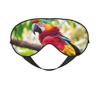 Fantastique masque de sommeil imprimé plumes perroquet, masque doux pour les yeux avec sangle réglable pour dormir, voyager et se détendre