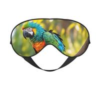 Fantastique masque de sommeil imprimé plumes perroquet, masque doux pour les yeux avec sangle réglable pour dormir, voyager et se détendre