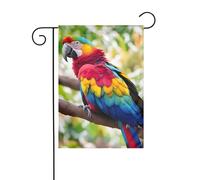 Fantastique panneau de jardin avec plumes de perroquet - 30,5 x 45,7 cm - Double face - Pour l'extérieur du sapin de Noël - Drapeau décoratif