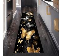Fantastique Papillon Tapis de Couloir Antidérapant 80 x 250 cm, Galaxie Insecte Mystique Animal Tapis de Passage Lavable Cuisine Devant Evier Interieur Entrée pour Salon Bureau Chambre à Coucher