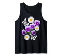 Fantastique Papillons Blancs Marguerites Pensées Noir Formes Mania Débardeur