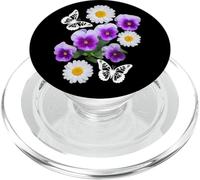 Fantastique Papillons Blancs Marguerites Pensées Noir Formes Mania PopSockets PopGrip pour MagSafe