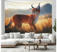 Fantastique Paysage 3D Effet Tapisserie Art Mural Tapisserie Murales, Caracal Animal Tapisseries Murale Tissu décoratif Pour La Chambre À Coucher Le Salon Dortoir Tapisseries 100x150 cm